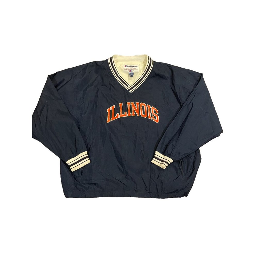 Vintage Rare Illinois Champion Windbreker Pullover XXL Outerwear